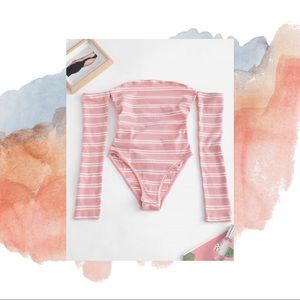 NWOT Zaful Pink + White BodySuit | Size M